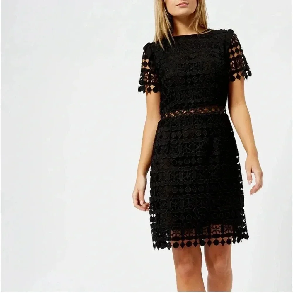 Michael Kors geometric floral lace dress size 0